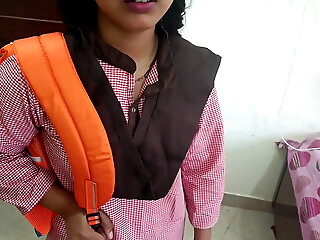 Alpana was fucking with boyfriend on college maturity and college uniform sex in clear Hindi audio she was sucking detect in mouth and painfull fucking
